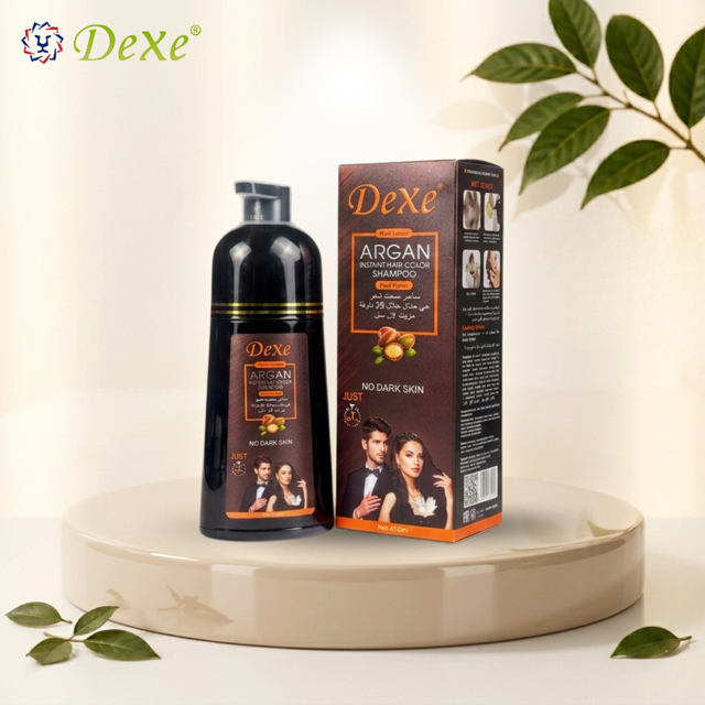 Dexe Argan Speedy Hair Color Shampoo in Dark Brown 420 ml