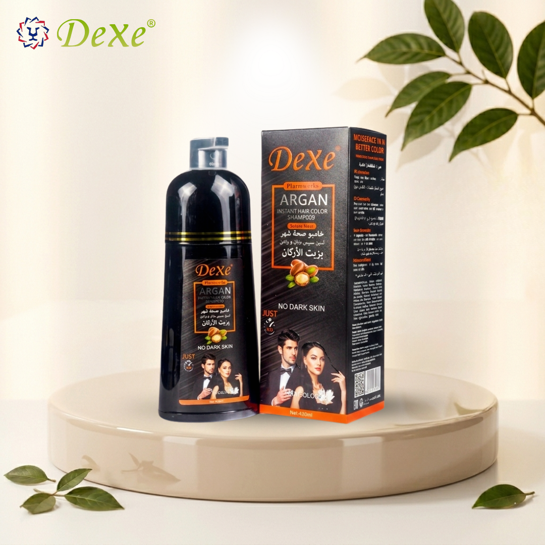 Dexe Argan Speedy Hair Color Shampoo in Natural Black 420 ml