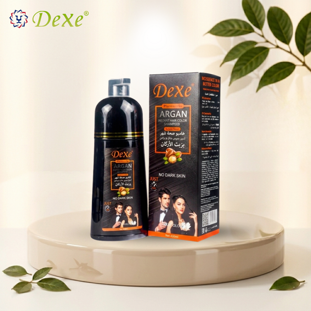 Dexe Argan Speedy Hair Color Shampoo in Natural Black 420 ml